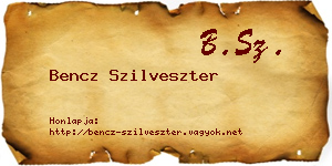 Bencz Szilveszter névjegykártya