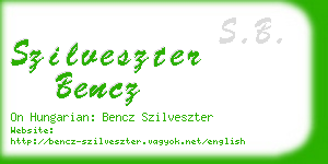 szilveszter bencz business card